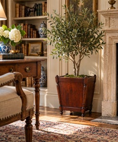 Corbeille à papier ou jardinière en acajou du milieu du XXe siècle, style campagnard anglais