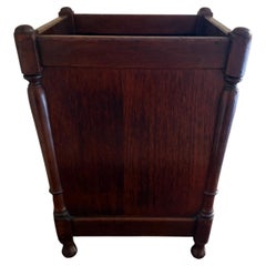 Corbeille à papier ou jardinière en acajou du milieu du XXe siècle, style campagnard anglais