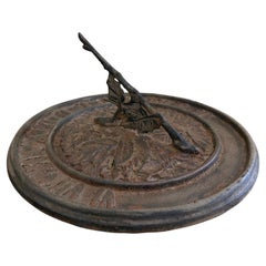 Vintage English Country Cast Iron Dragonfly Garden Sundial