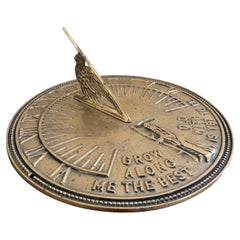 Vintage English Country Iron Garden Sundial "Grow Old Along With Me"
