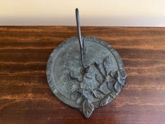 Vintage English Country Cast Iron Verdigris Garden Sundial
