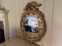 American Federal Giltwood Eagle Bullseye Convex Mirror