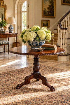 Empire Style Carved Mahogany Flip-Top Pedestal Table, 20th Century