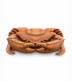 Rare carved-wood crab sculpture