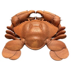 Rare carved-wood crab sculpture