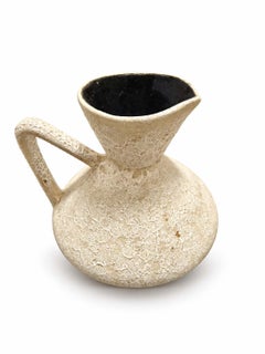 Set of Two Mid-Century Studio Ceramics: "Kate" Black Teardrop Vase & Lava Glaze
