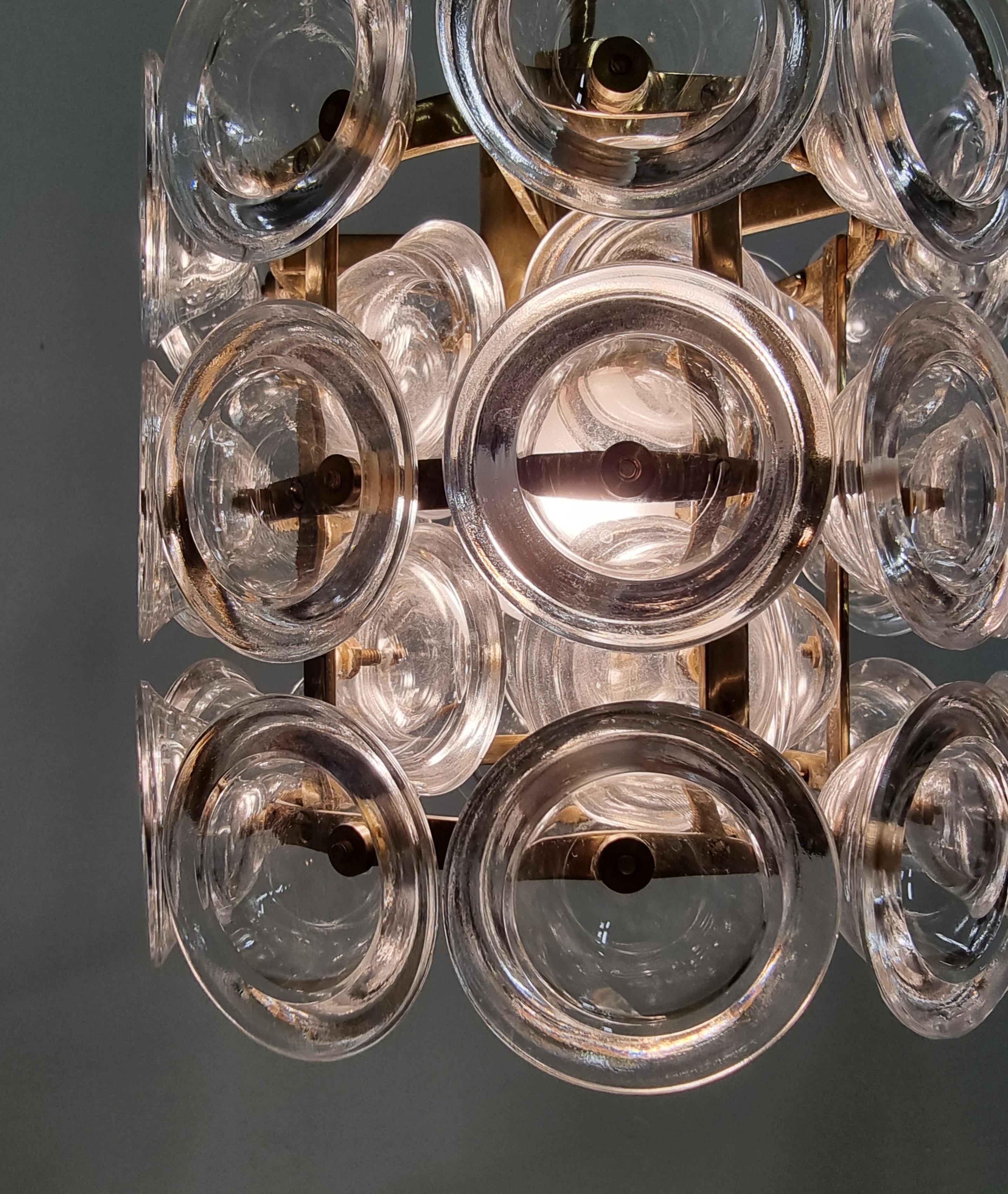 Carl Fagerlund, Glass & Brass Pendant, Fagerhult/Orrefors, Scandinavian Modern 5