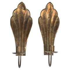 Classiche applique a candela, in ottone massiccio di Lars Holmström, Arvika, Modernismo svedese.