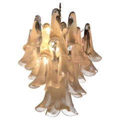 Murano Chandelier, model "Petali" / "Calla". Italy 1970s, diam 52 cm.