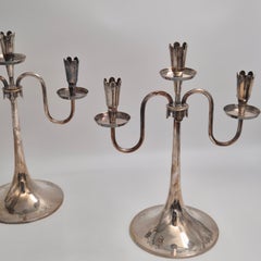 A pair of silverplated Candelabras by GAB, Swedish Grace 1920/30s.