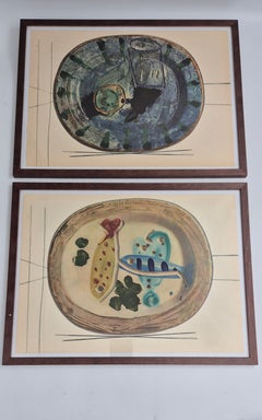 Picasso, prints 2 pcs "Céramiques De Picasso" printed by Albert Skira, 1948