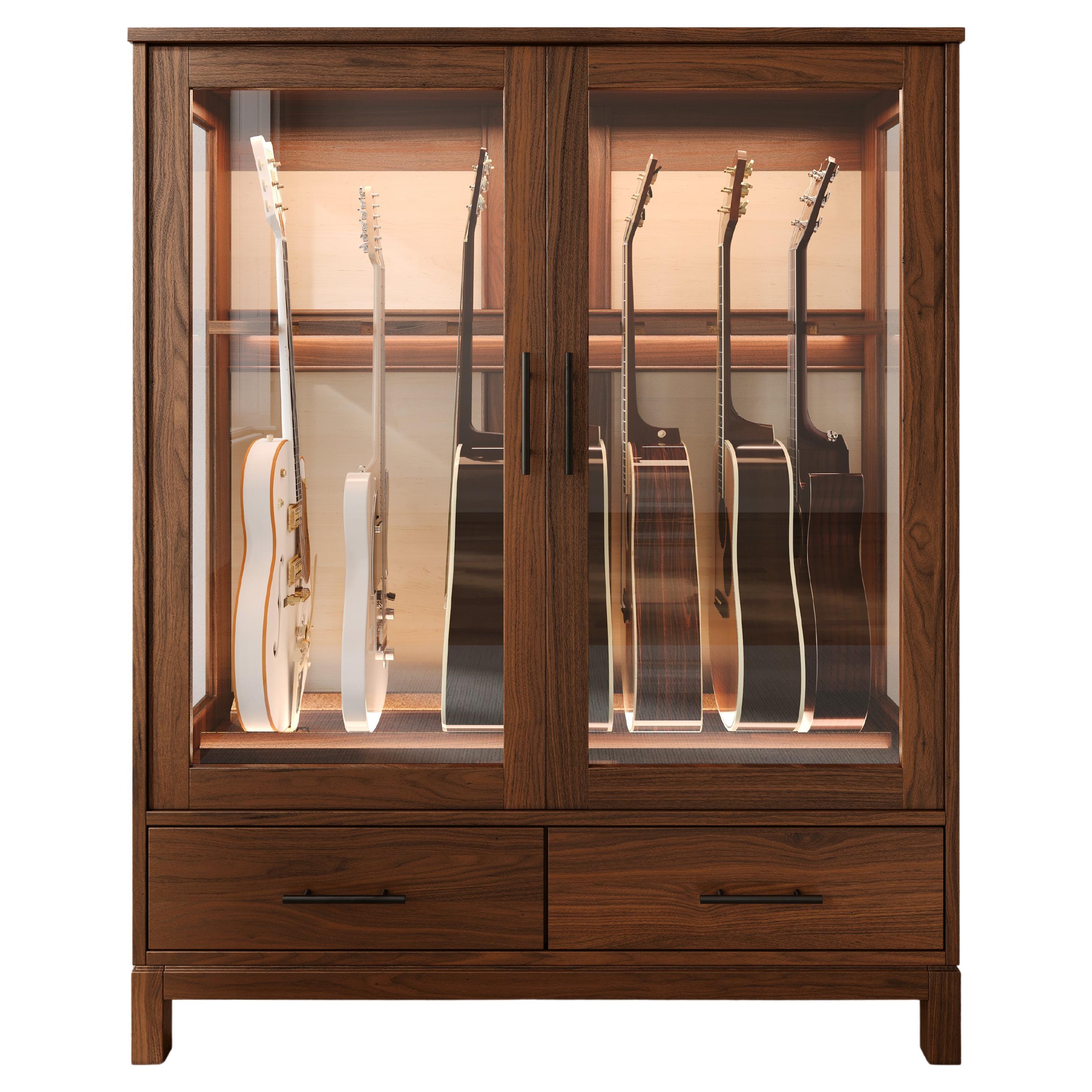 Humidified Guitar Display Case - Medium Habitat Humidified Cabinet For Sale