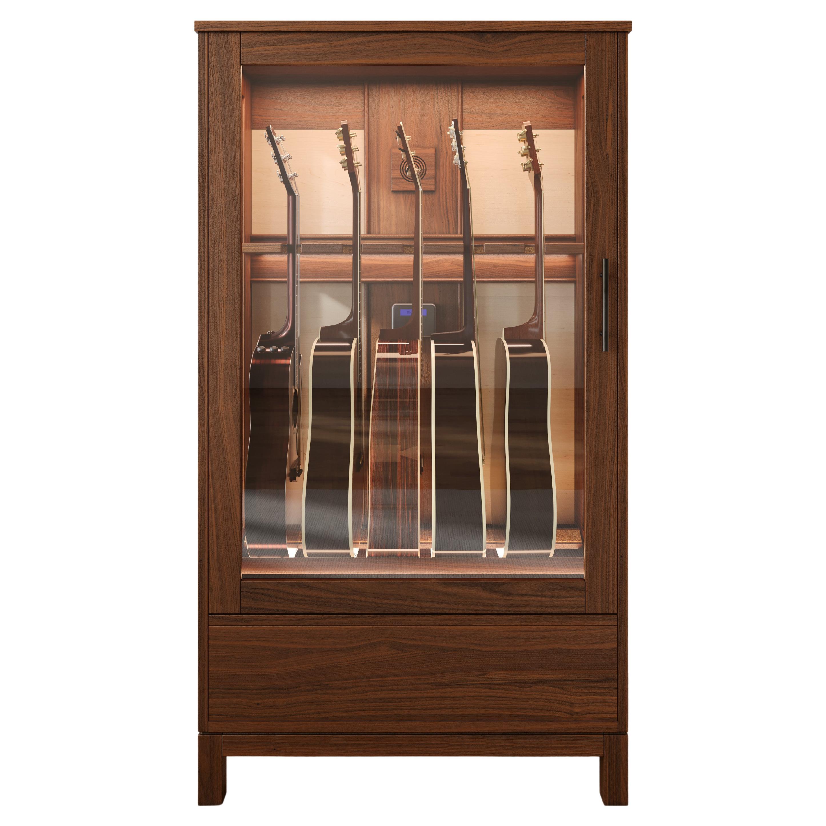Humidified Guitar Display Case - Small Habitat Humidified Cabinet For Sale