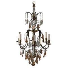 Model 1465 Crystal & Brass Chandelier, Paavo Tynell, Taito Oy, 1930s