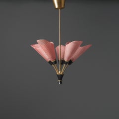 Scandinavian Modern Pink Brass Pendant, 1950s