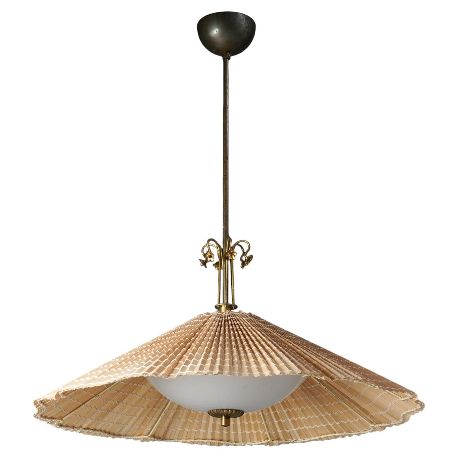 Seltene Pendelleuchte im skandinavischen Modern-Stil, Gunnel Nyman, Idman Oy, 1940er/1950er Jahre