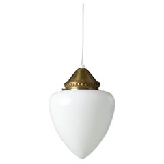 Scandinavian Modern Glass and Brass Pendant, Finland, Early 20th Century