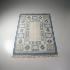 Scandinavian Modern Röllakan Wool Rug, Ingegerd Silow, Sweden, 1950/1960s