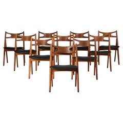 Set of Ten Model CH29 "Sawbuck Chair", Hans J. Wegner, Carl Hansen & Søn