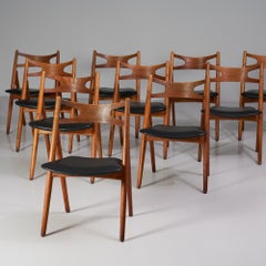 Set of Ten Model CH29 "Sawbuck Chair", Hans J. Wegner, Carl Hansen & Søn