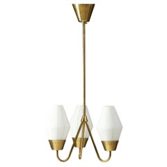 Mid-Century Modern Three Arm Pendant, Sweden, 1960s