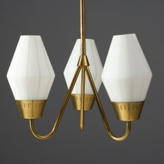 Mid-Century Modern Three Arm Pendant, Sweden, 1960s