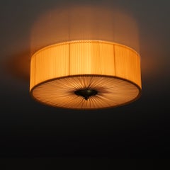 Scandinavian Modern Silk Flush Mount, Finland, 1960s