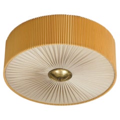 Scandinavian Modern Silk Flush Mount, Finland, 1960s