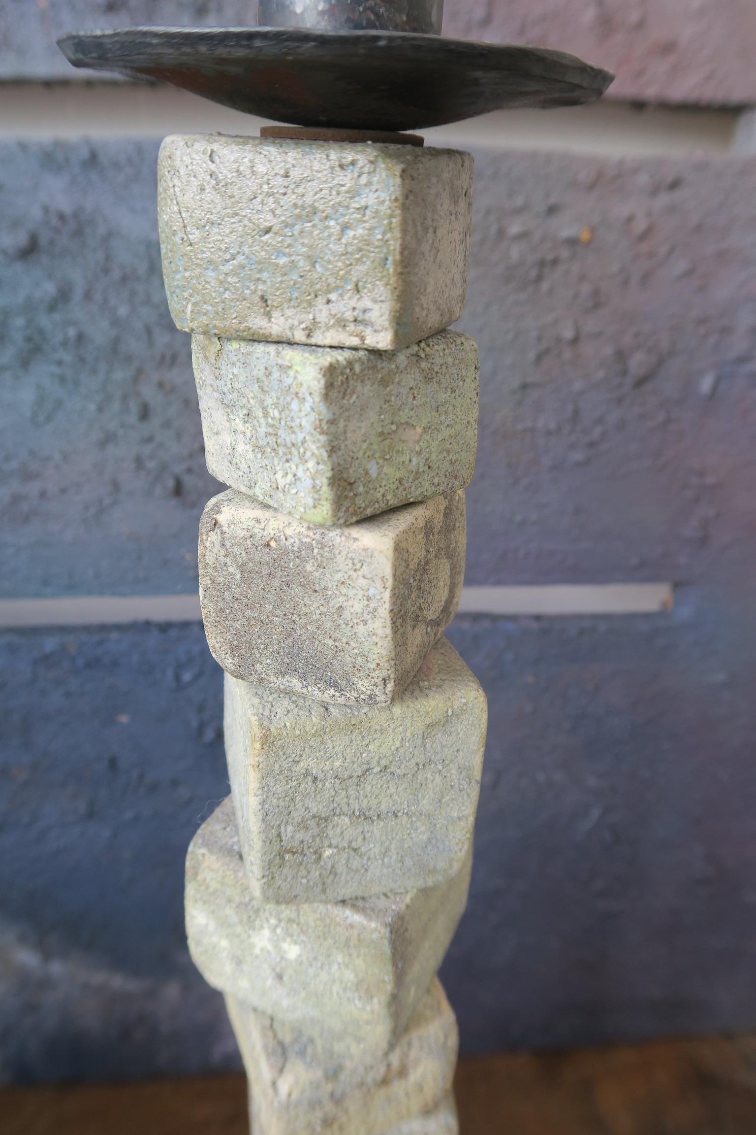Acciaio Portacandele brutalista di un artista sconosciuto in vendita