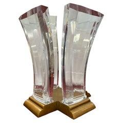Jeffrey Bigelow Brass and Lucite Dining Table Base