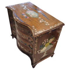 Late 18th to Early 19th Century Hand-Painted Serpentine Commode/Chest of Drawers