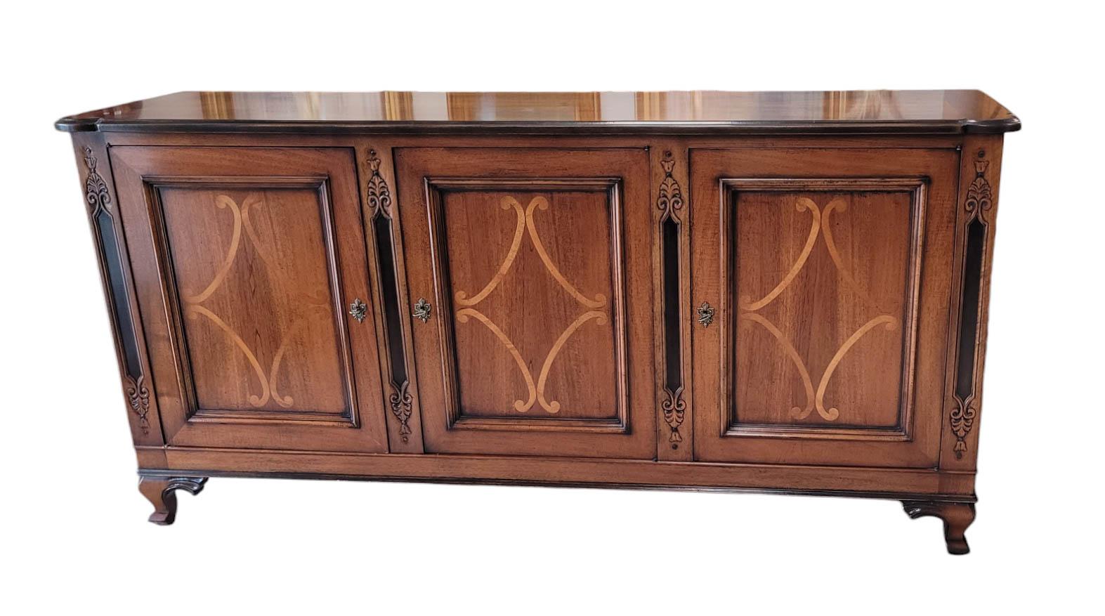 Inlay Italian Handcrafted Inlaid Sideboard by Giorgio Piotto For Sale