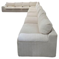 Imponente divano componibile postmoderno a 3 moduli in jacquard di ciniglia, 9 posti