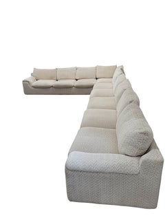 Imponente divano componibile postmoderno a 3 moduli in jacquard di ciniglia, 9 posti