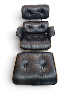 Fauteuil Eames Lounge Chair et repose-pieds Herman Miller d'origine, en palissandre du Brésil