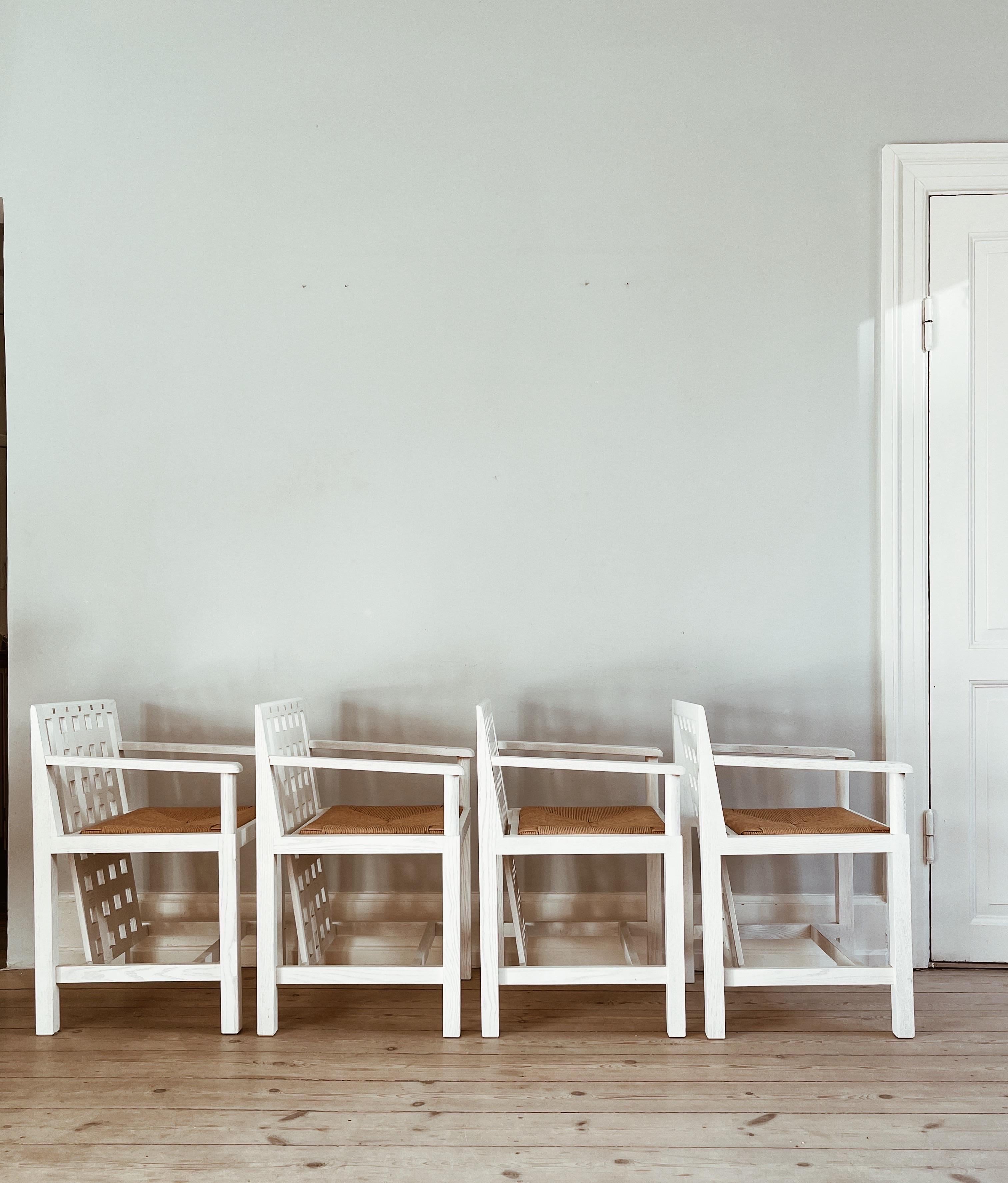 Italian Charles Rennie Macintosh chairs in ash and straw 1
