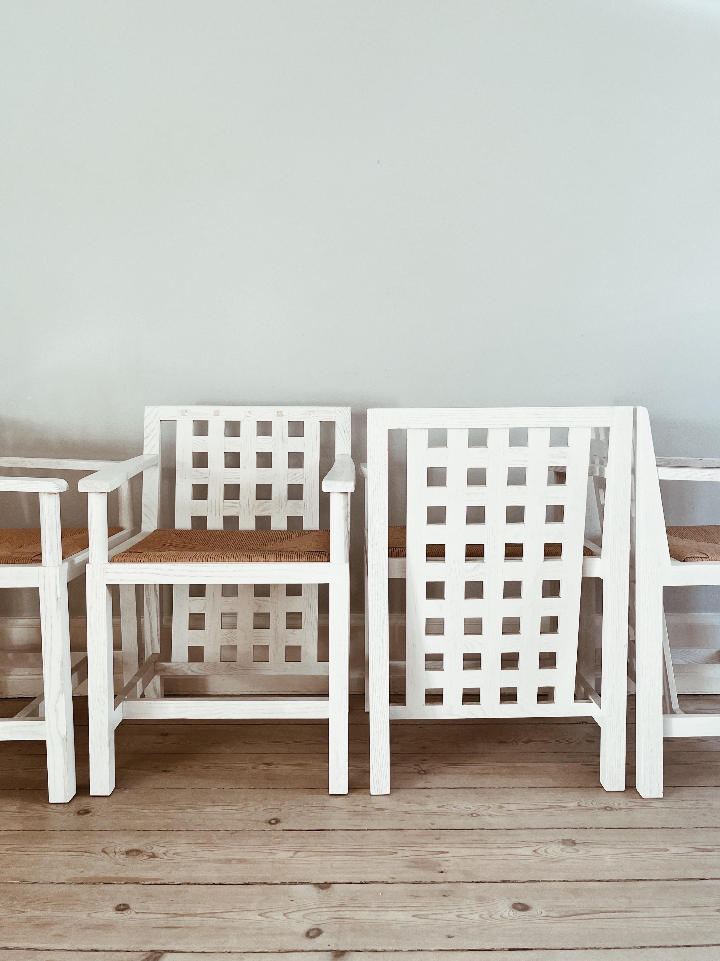 Italian Charles Rennie Macintosh chairs in ash and straw 3