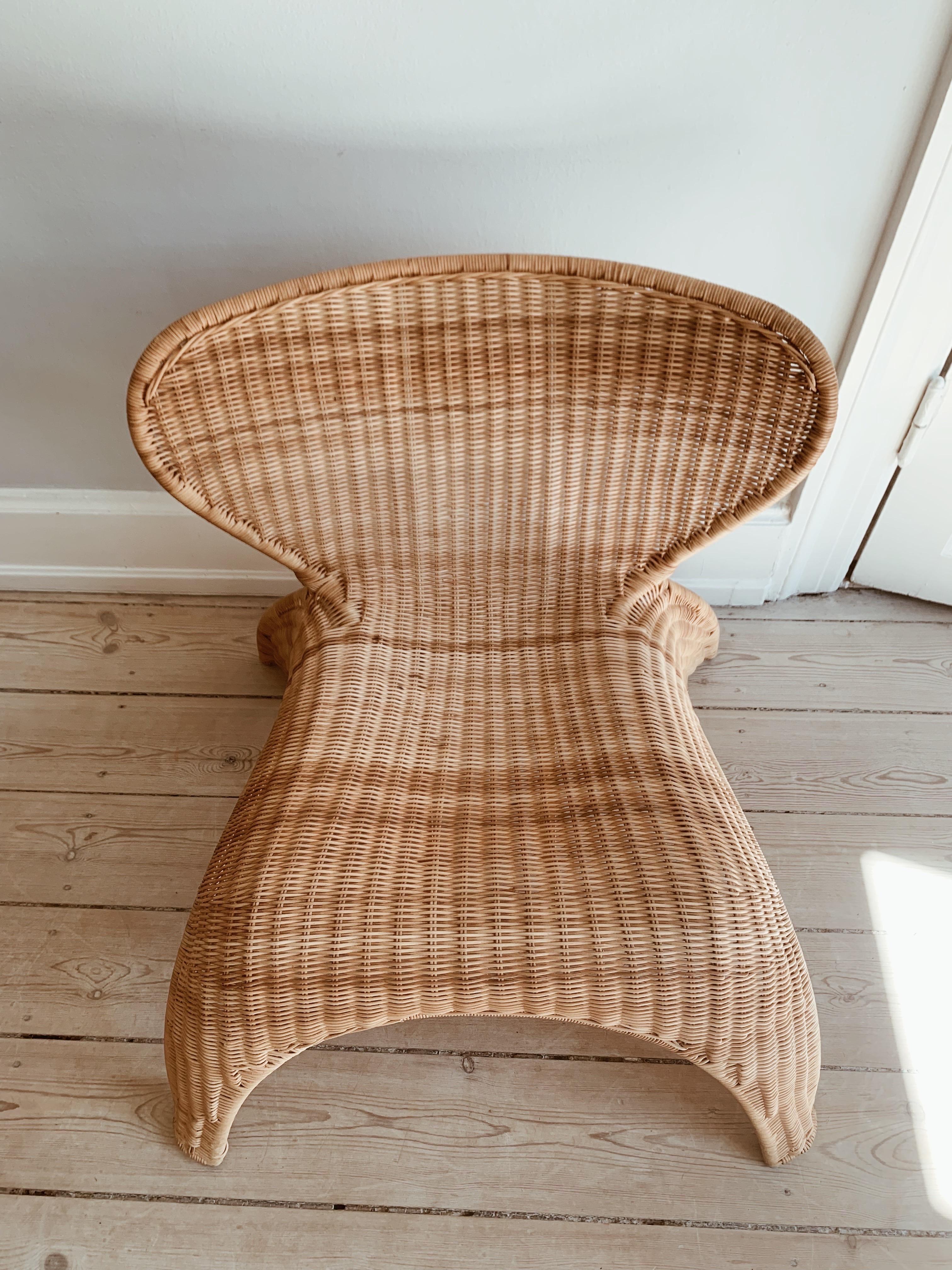 Hand-Woven Vintage IKEA wicker chair “Gulte” For Sale