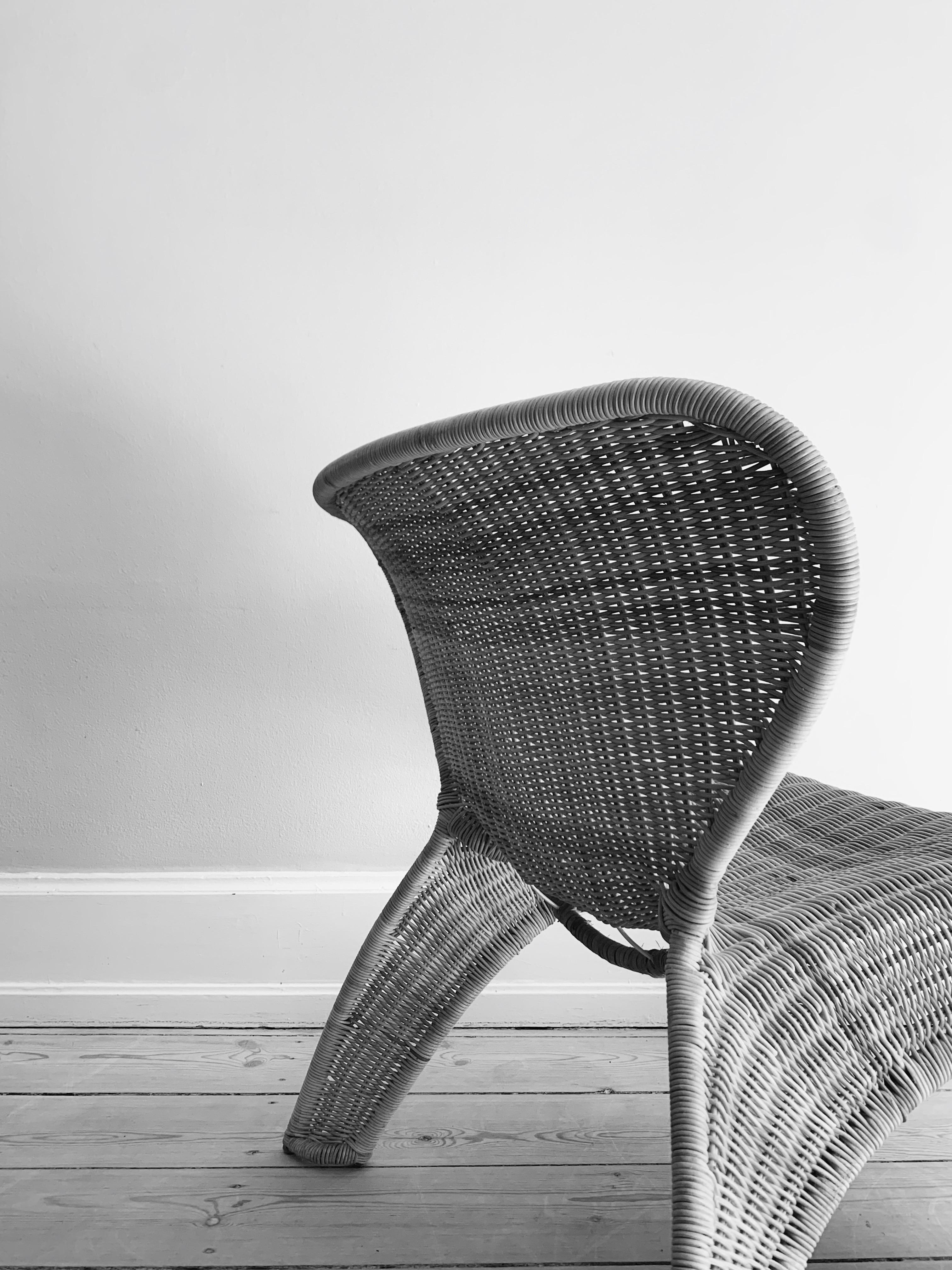 Late 20th Century Vintage IKEA wicker chair “Gulte” For Sale
