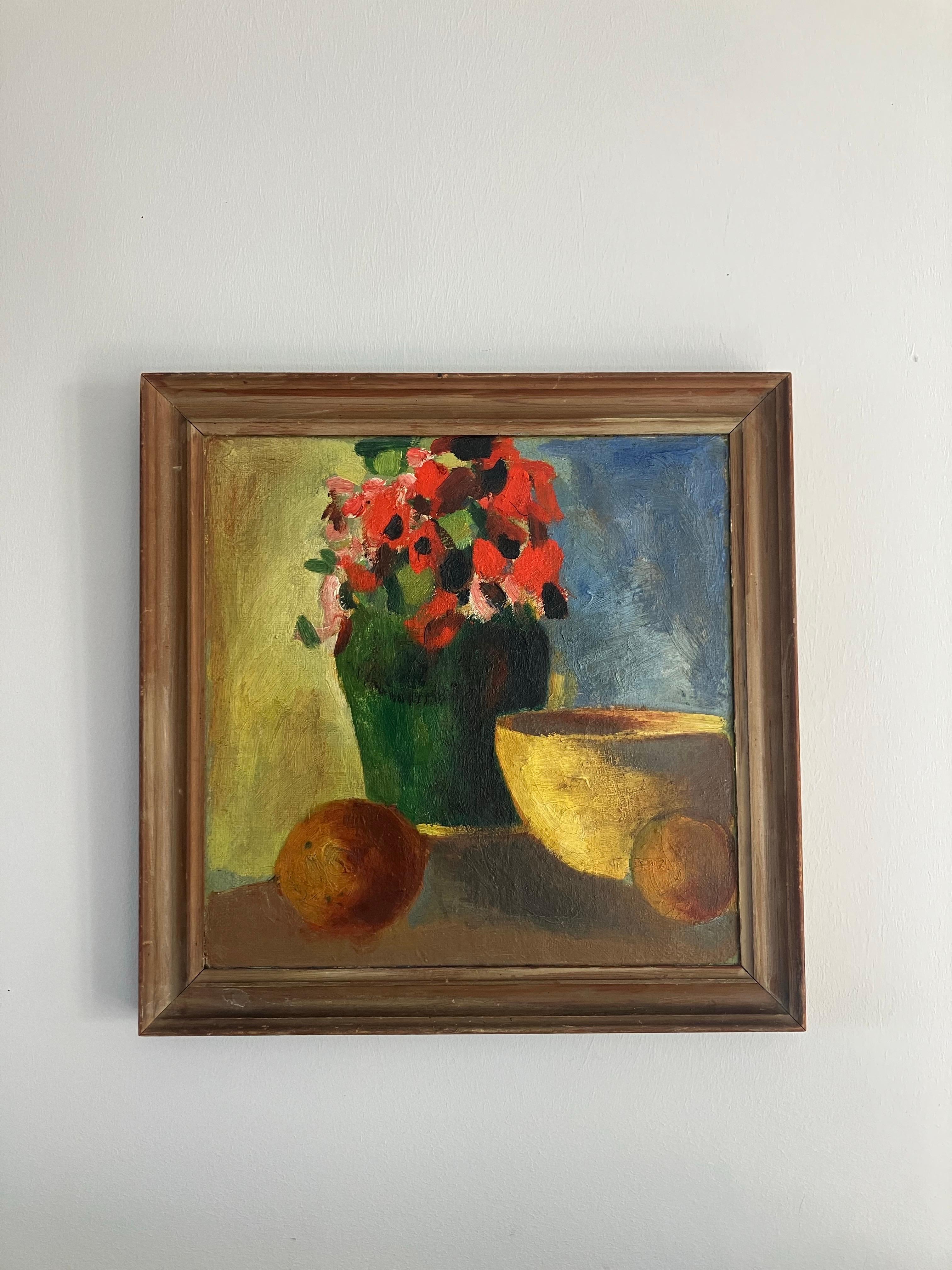 Dänisches Vintage-Gemälde in Öl auf Leinwand, ca. 1960er Jahre (Mitte des 20. Jahrhunderts) im Angebot