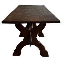 Swedish trestle table in oak, ca 1880s