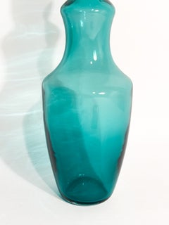 Bouteille en verre de Murano verte, créée par Yoichi Ohira pour De Majo en 1992