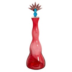 Bouteille en verre de Murano rose d'Alberto Ricci pour De Majo, 1992