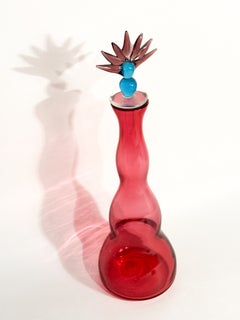 Bouteille en verre de Murano rose d'Alberto Ricci pour De Majo, 1992