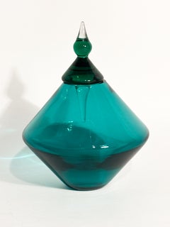 Flacon en verre de Murano vert, créé par Alberto Ricci pour De Majo en 1993