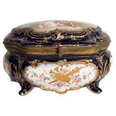 Hand-Painted Sèvres Porcelain and Bronze Box from 1800