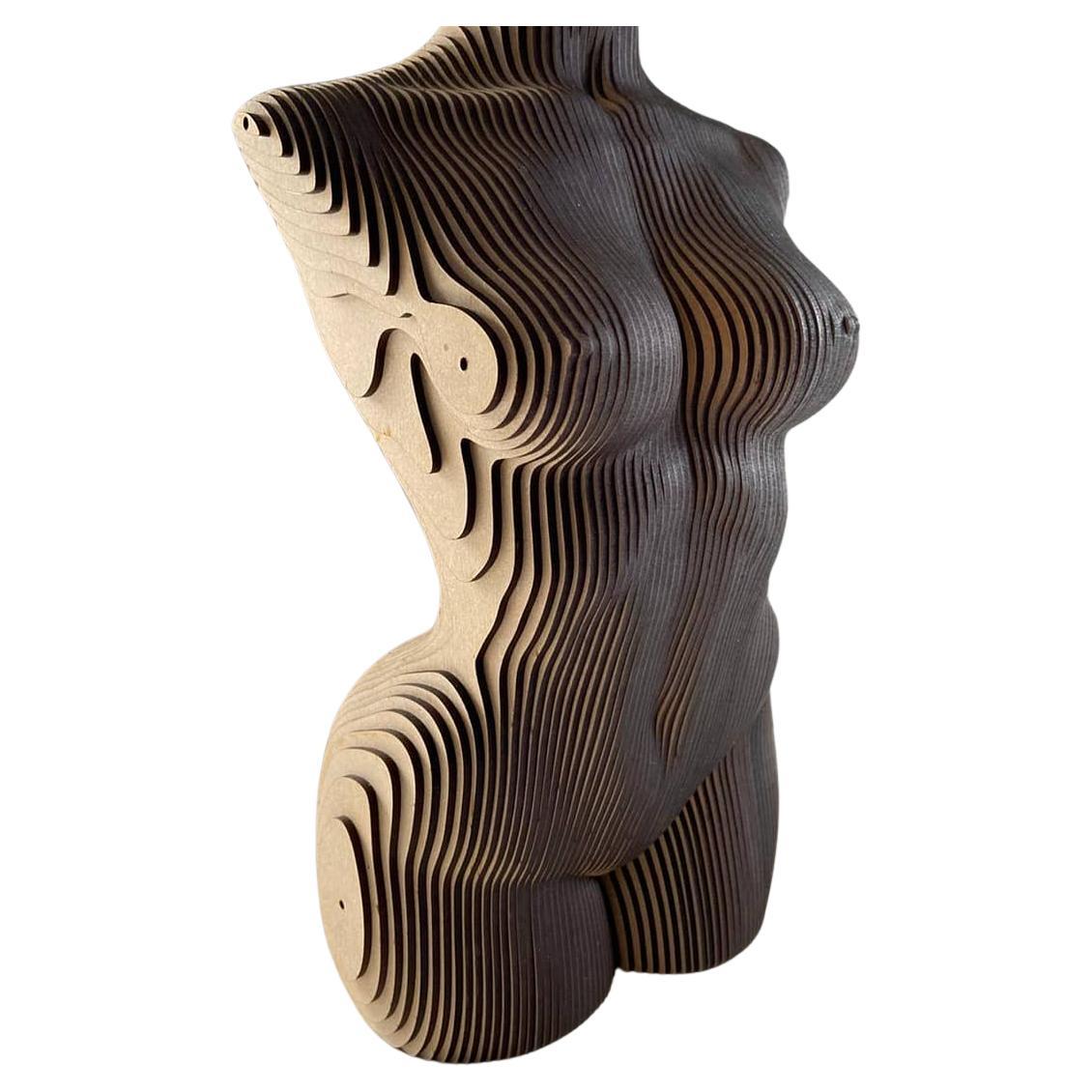 Wood Female Torso Sculpture Wood Furniture