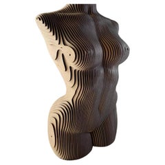 Wood Female Torso Sculpture Wood Furniture