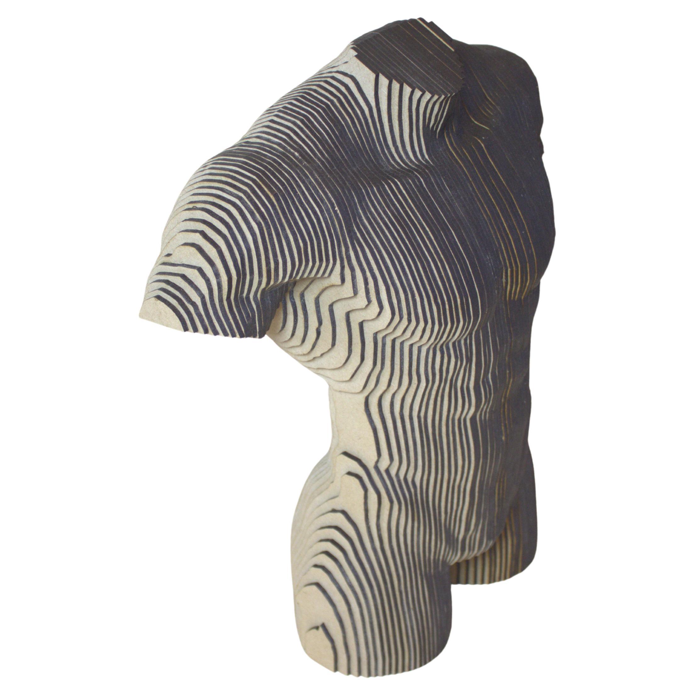 Wood Male Torso Sculpture MDF