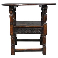 Chaise à lambris en Oak Oak Table de moine